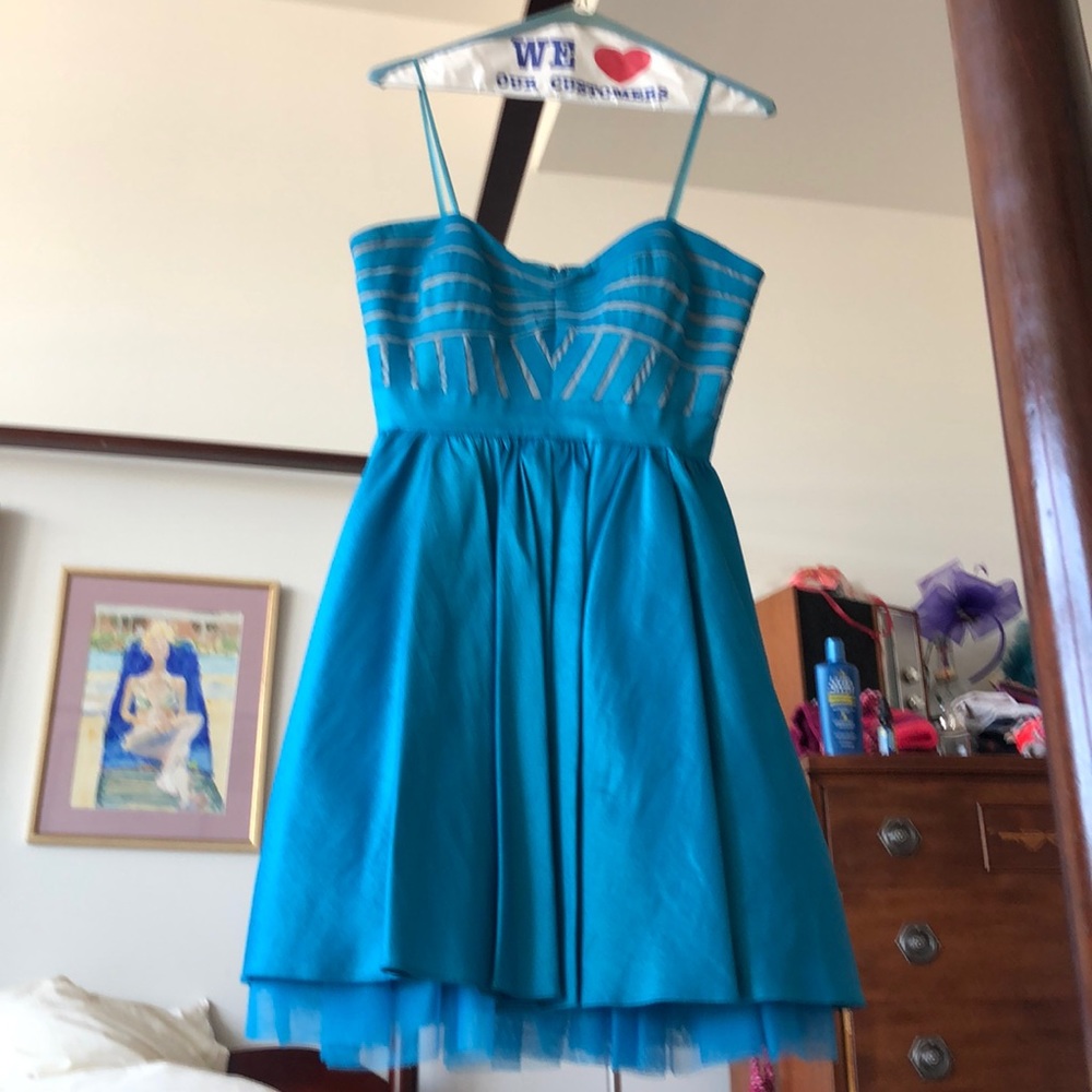 Aidan Mattox Turquoise Size 10 Dress